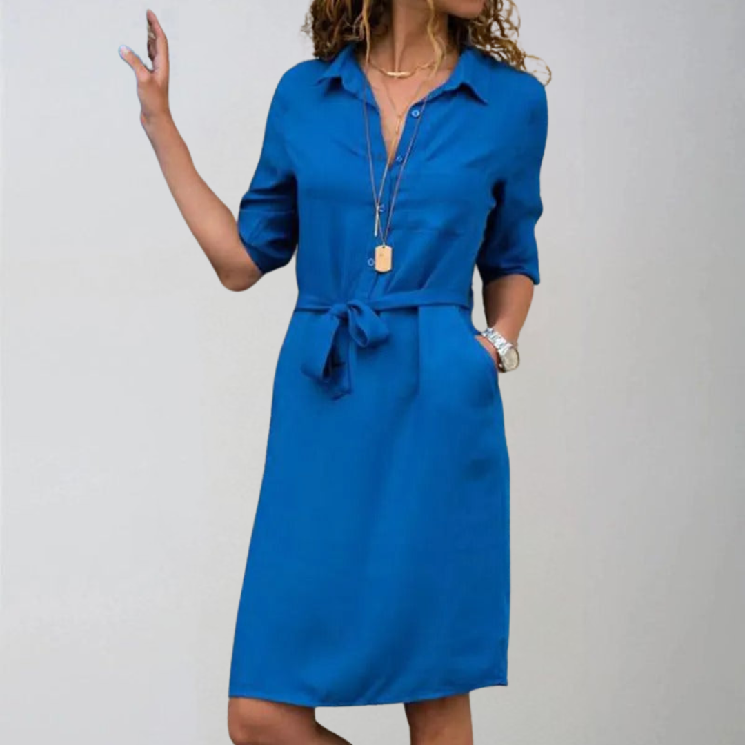 Karolína | Casual koszulowa sukienka o długości do kolan